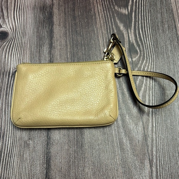 Coach Beige Leather Wristlet